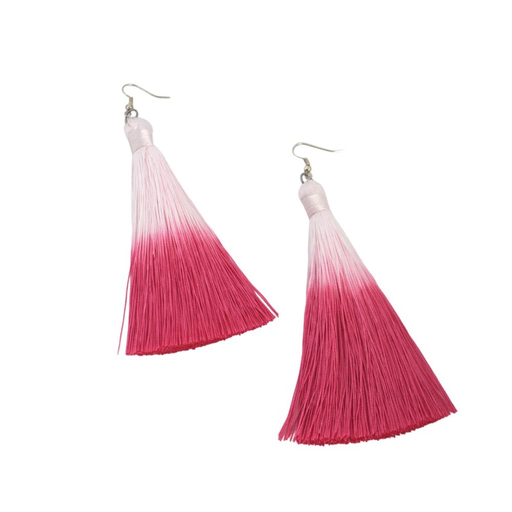 Ombre Pink Fringe Earrings